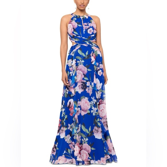 XSCAPE
Womens Floral Print Chiffon Maxi Dress - Picture 1 of 10